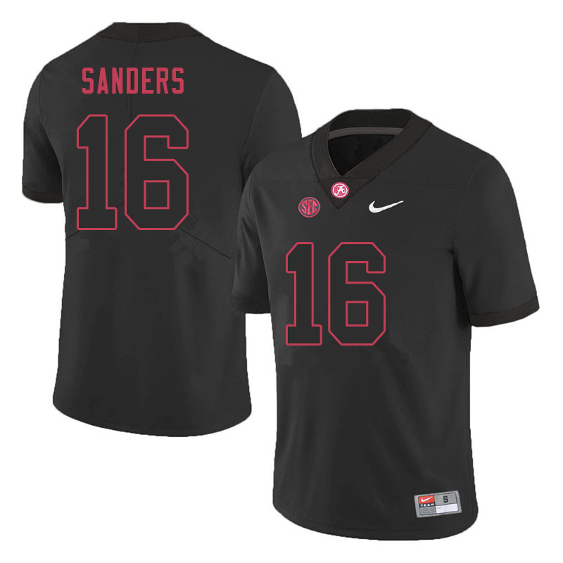 Men #16 Drew Sanders Alabama Crimson Tide College Football Jerseys Sale-Black